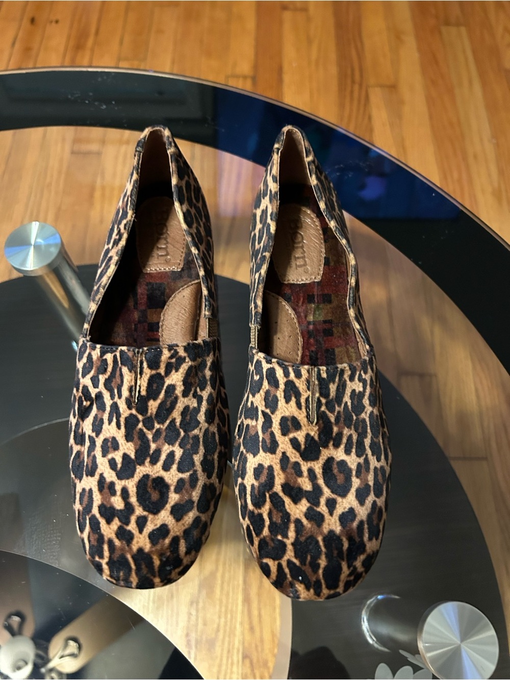 Born Leopard Print Slip-On Flats - Brown and Black